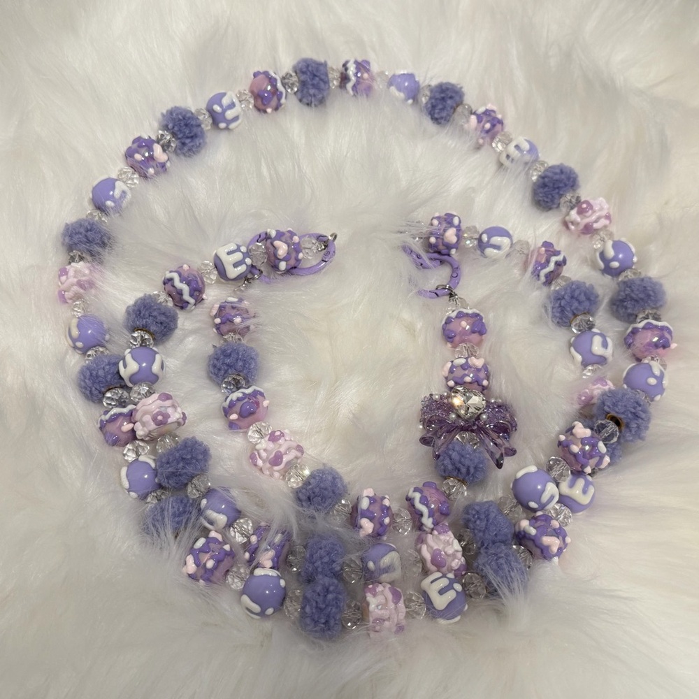 💜Purple Handmde Beaded Phone Charm